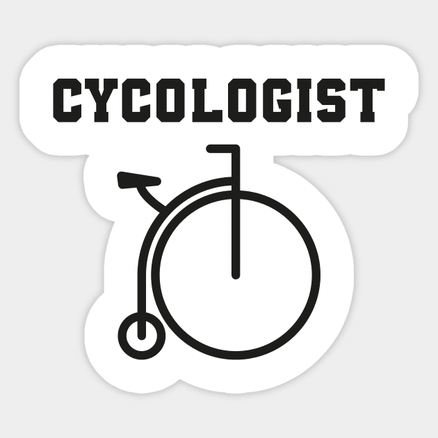 Cycologist with old bicycle Sticker by MerchSpot